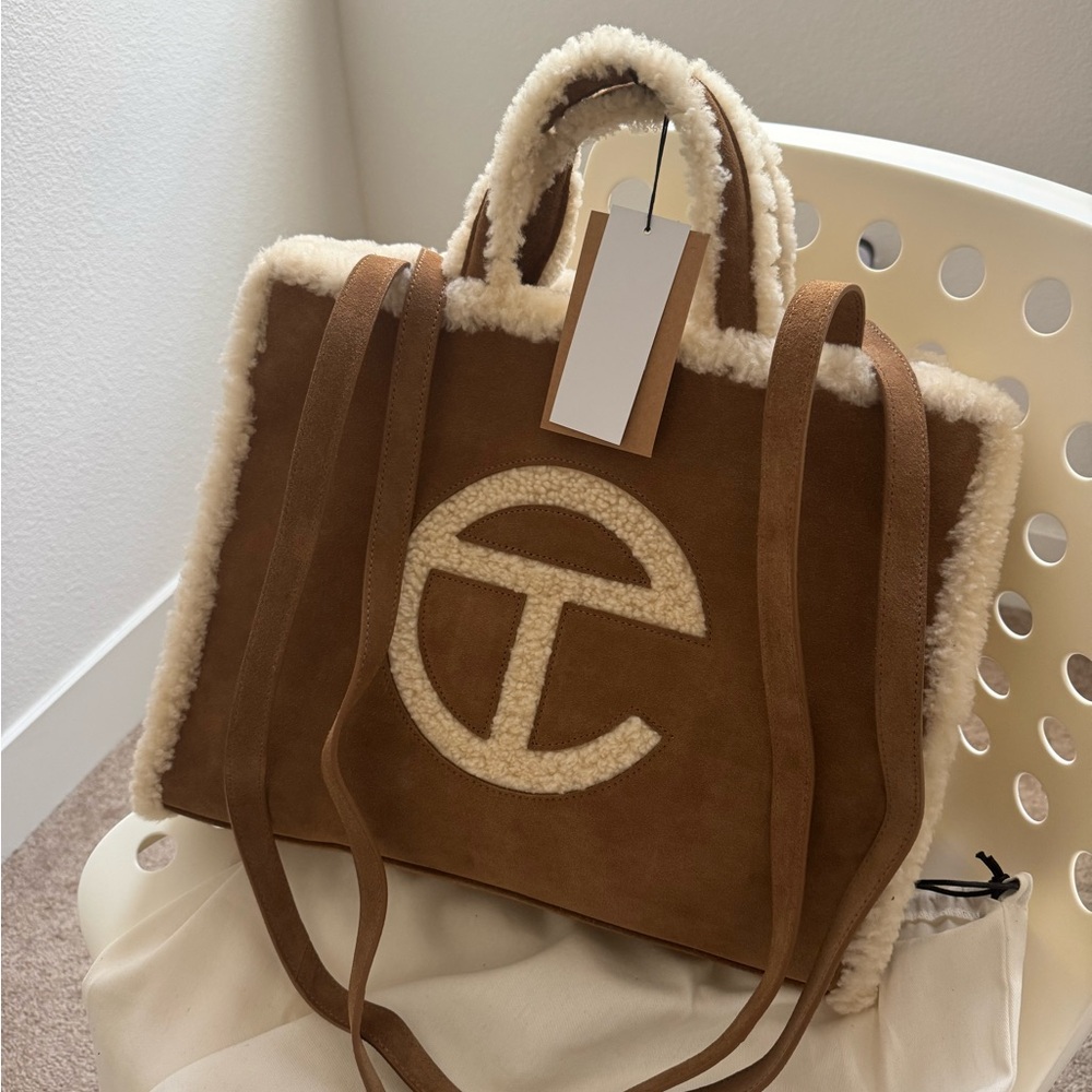 Telfar Ugg Brown and Cream Tote Bag